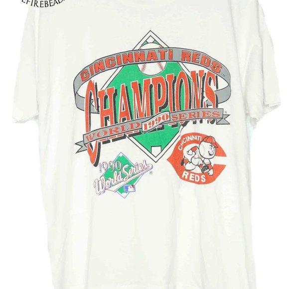 Vintage Cincinnati Reds 1990 World Champions T Shirt Tee 